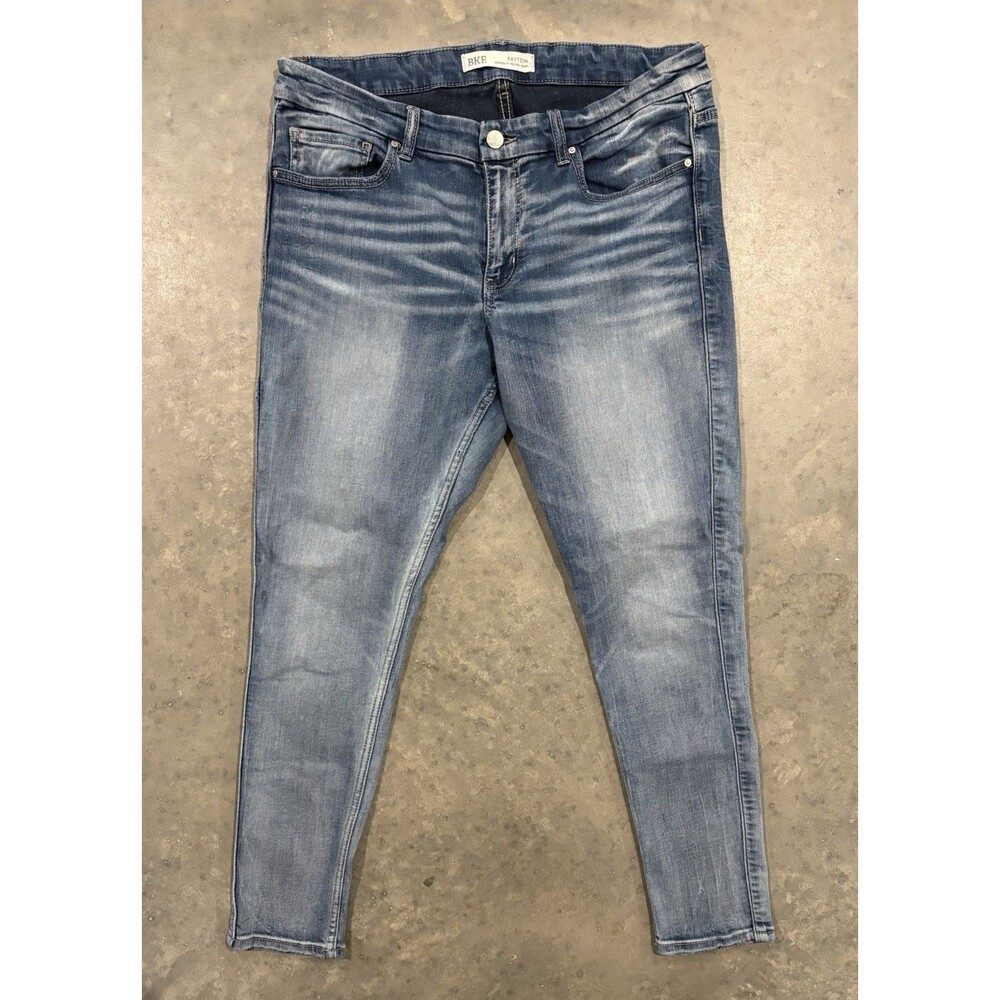 BKE Payton Skinny Jeans Women's 33x29.5 Mid Rise Denim Buckle Universal Fit